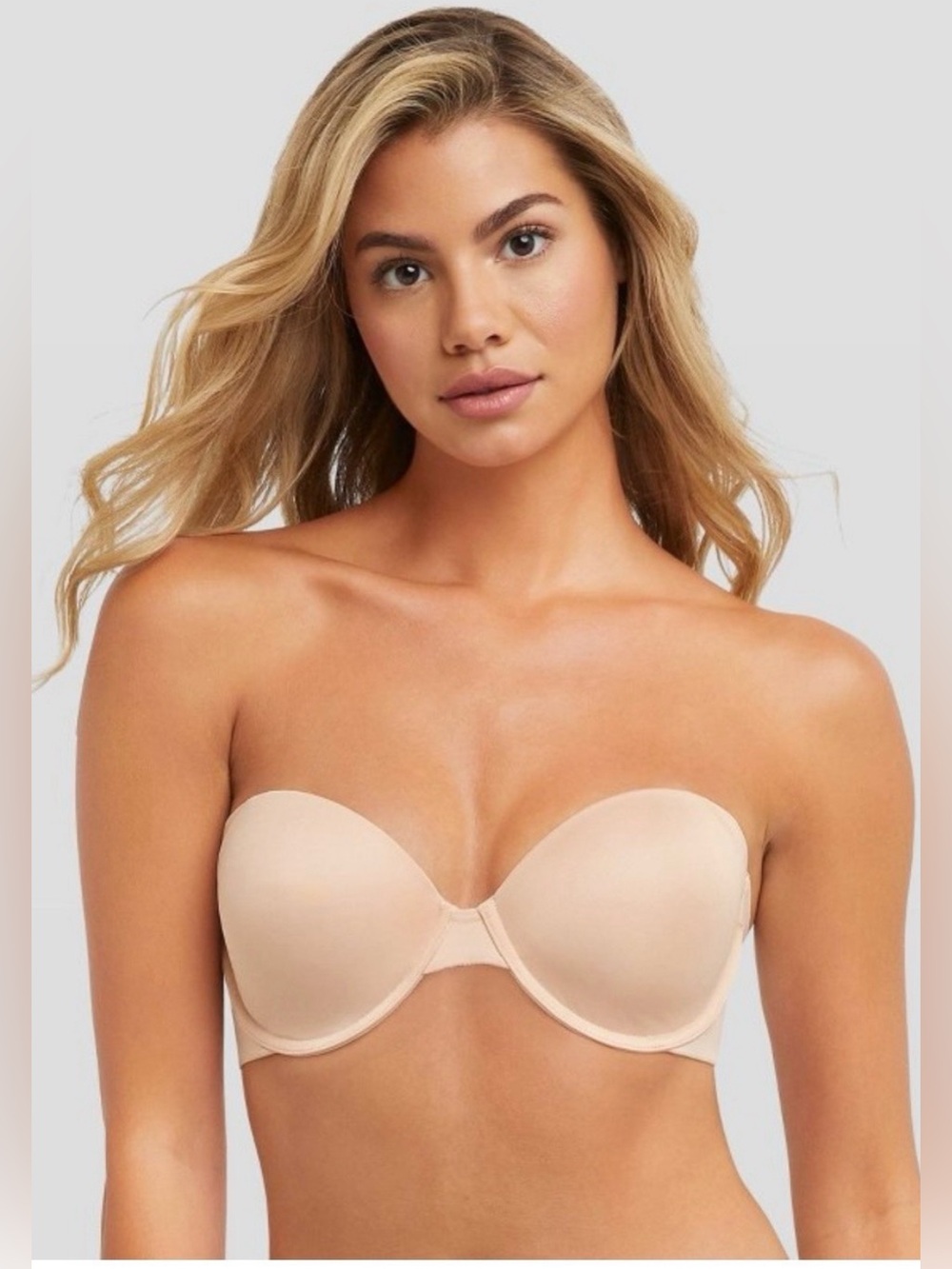 NWT Maidenform Basically Sexy T-Shirt Strapless Bra Nude Convertible 36C